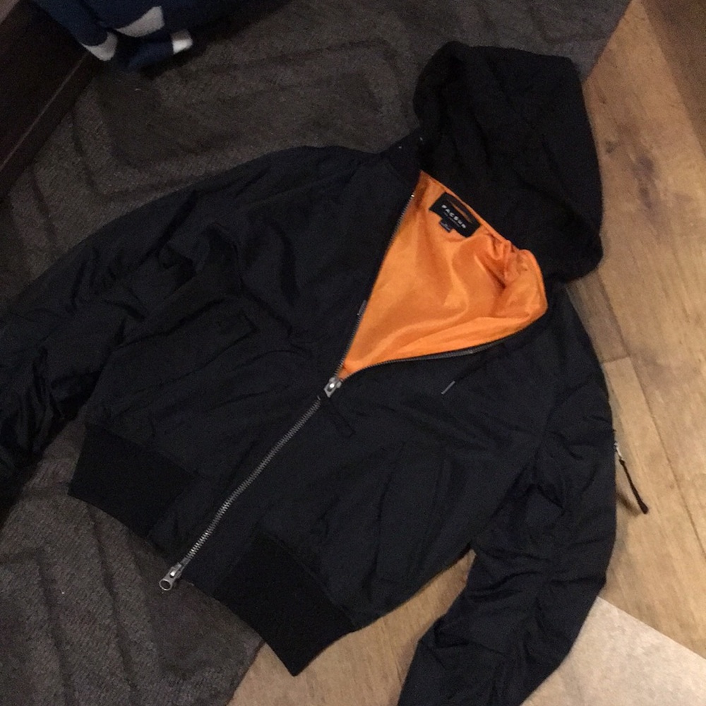 Black and orange bomber